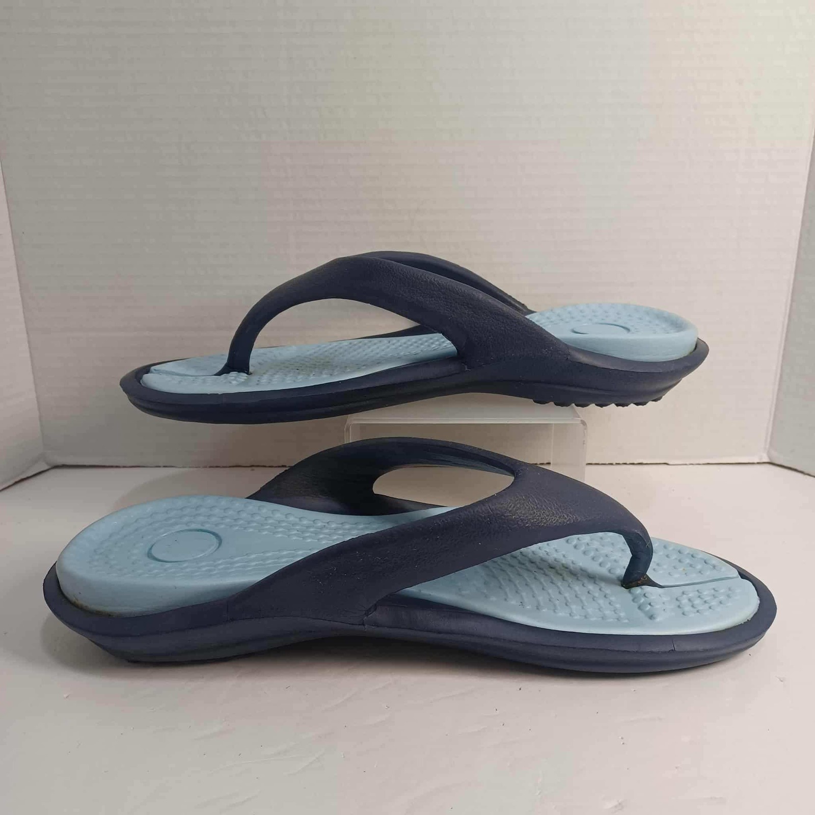 Mens Blue Flip Flops Sandals Thong Style Casual Beach Pool Summer Shoes Sz 12/13